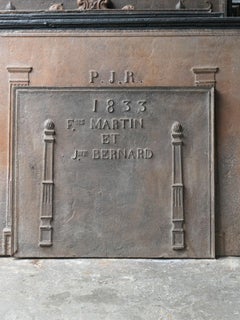 Antique French Neoclassical 'Marriage' Fireback, 19th Century