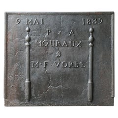 Antique French Neoclassical 'Marriage' Fireback / Backsplash, XIX secolo