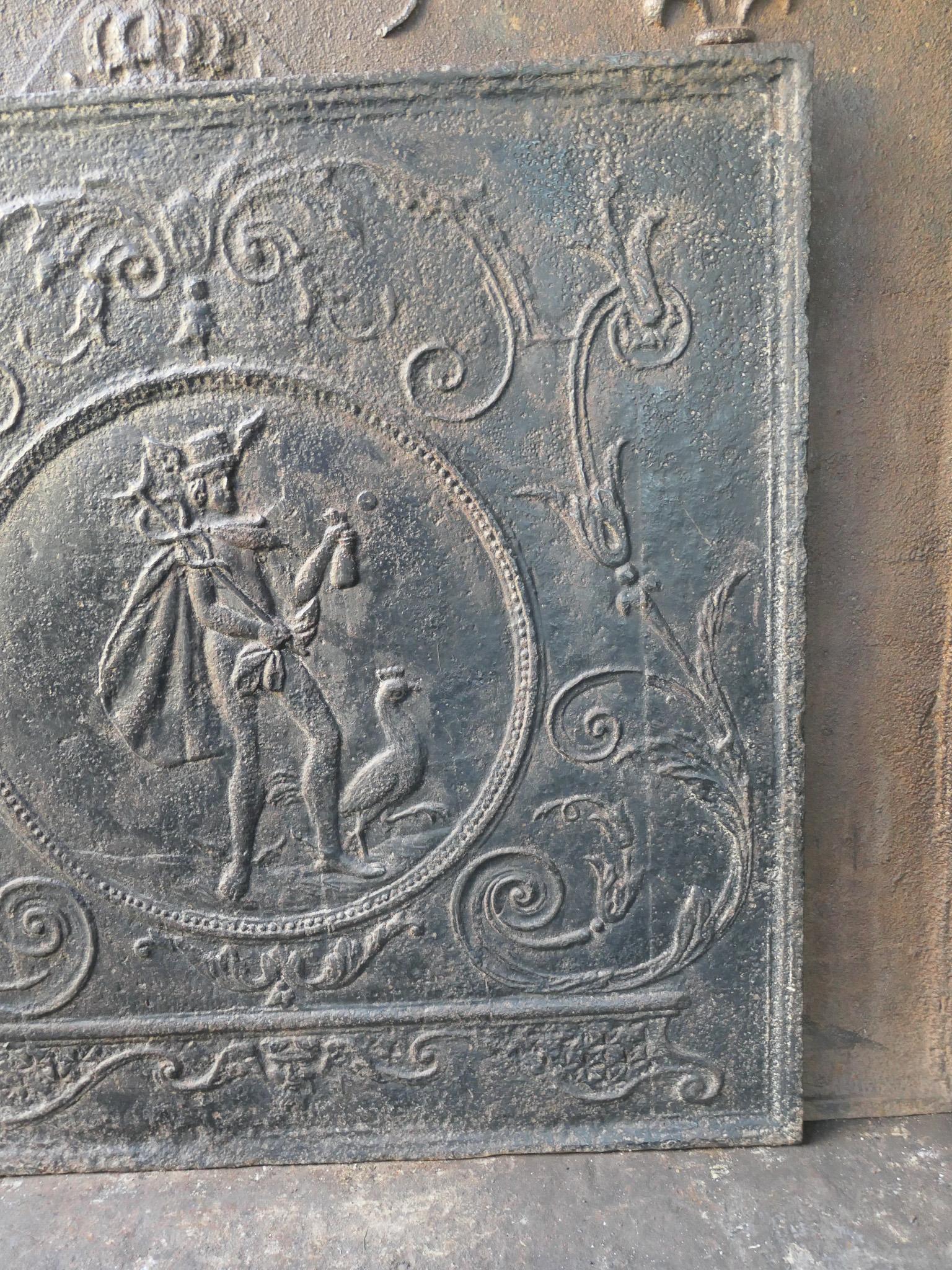 Plaque de cheminée néoclassique française ancienne Mercury, 18e - 19e siècle en vente 2