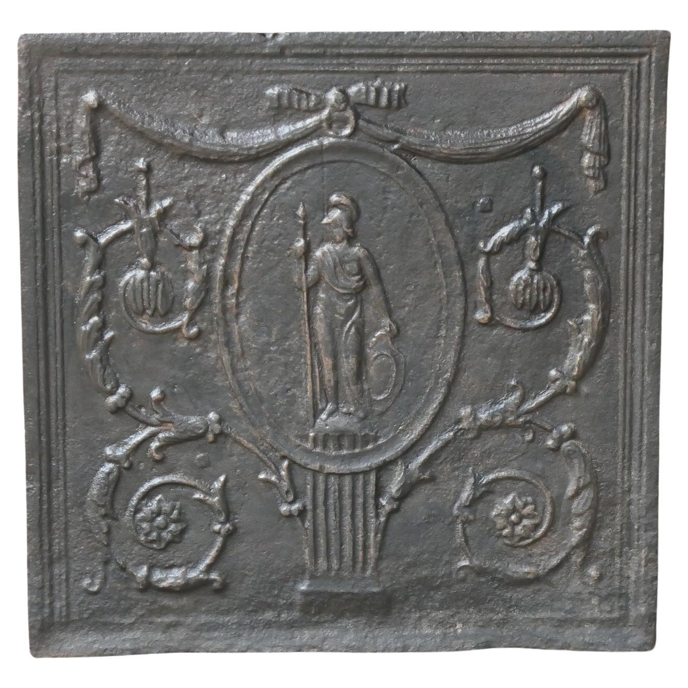 Antique French Neoclassical 'Minerva' Fireback / Backsplash, 18th-19th Century