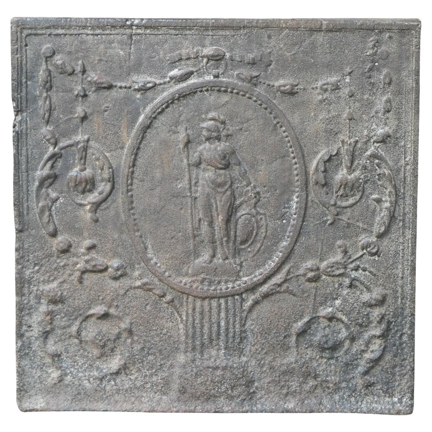 Antique French Neoclassical 'Minerva' Fireback / Backsplash, 18th-19th Century