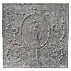 Antique French Neoclassical 'Minerva' Fireback / Backsplash, XVIII-XIX secolo