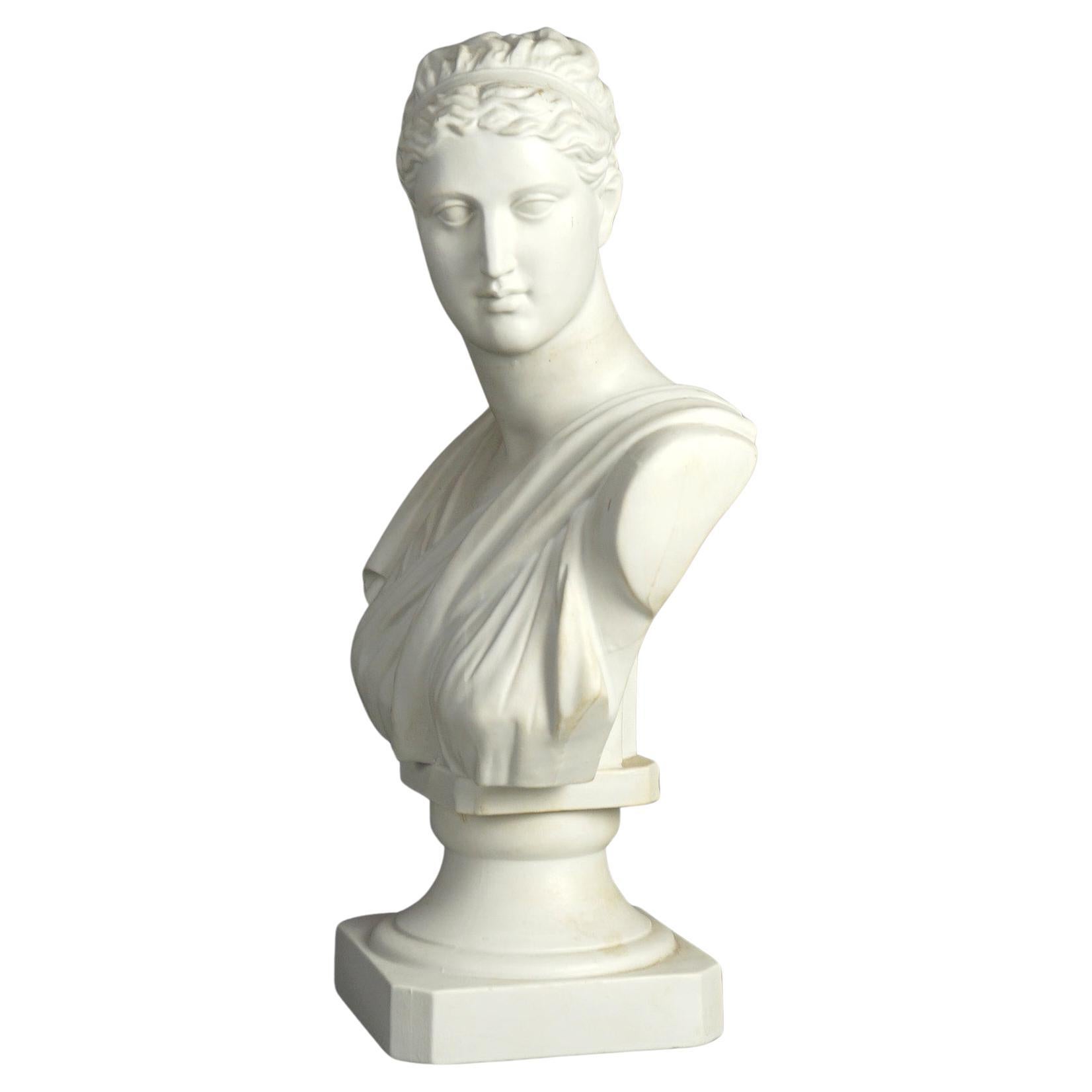 Antique French Neoclassical Parian Porcelain Bust of Diana C1900

Measures- 17.5''H x 9.75''W x 6''D