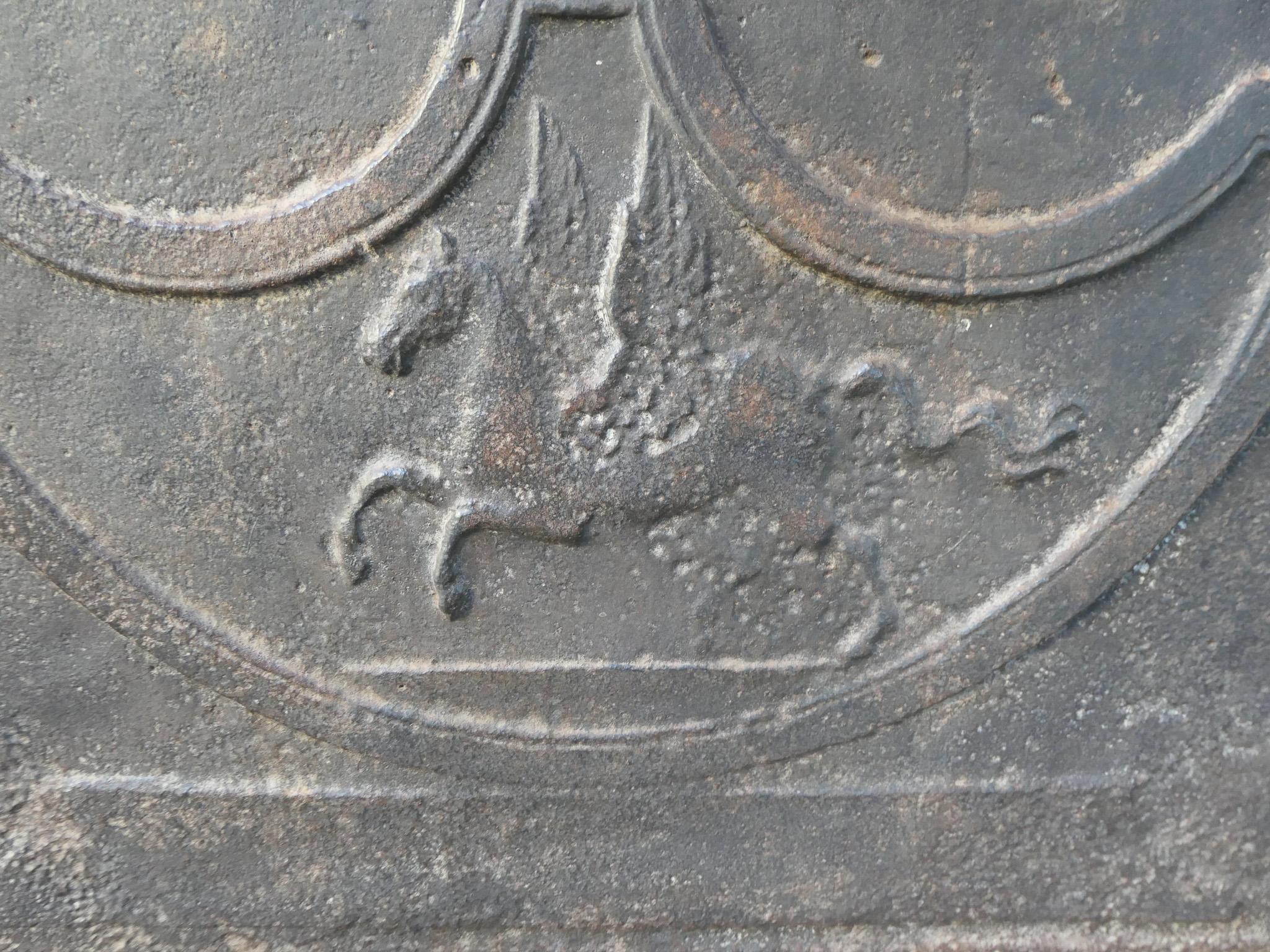 Antique French Neoclassical Period Fireback / Backsplash, 18th-19th C. For Sale 4