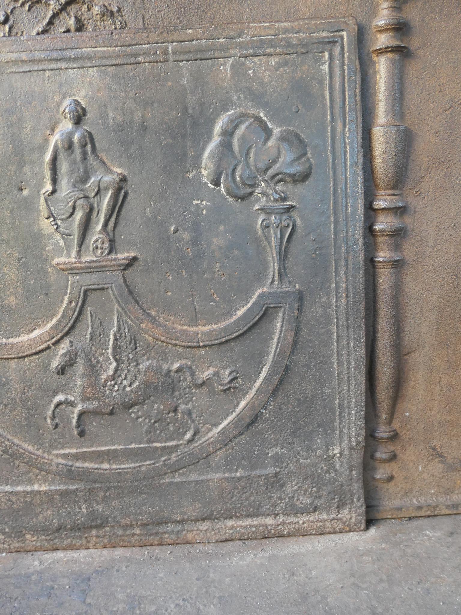 Antique French Neoclassical Period Fireback / Backsplash, 18th-19th C. For Sale 5