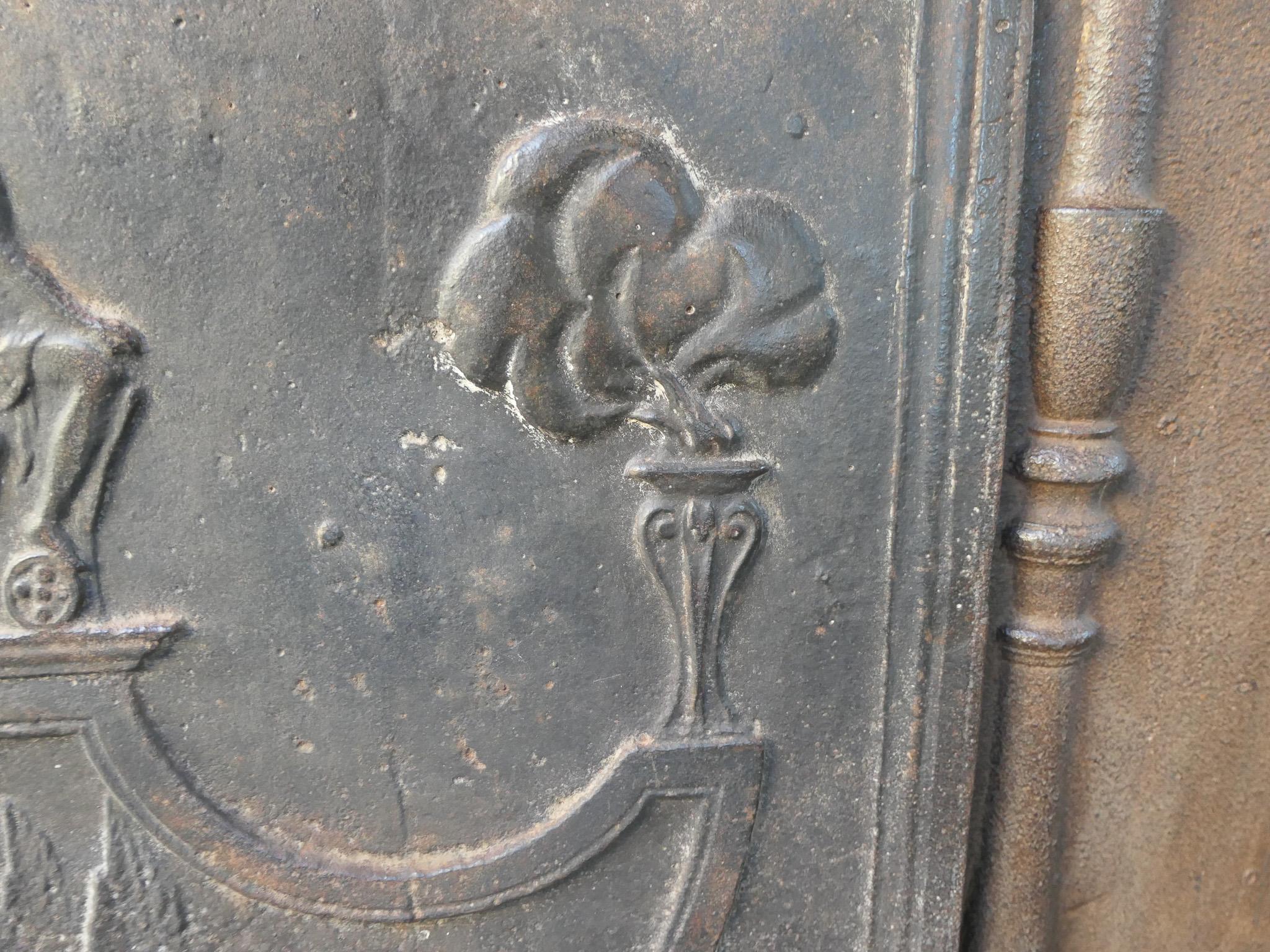 Antique French Neoclassical Period Fireback / Backsplash, 18th-19th C. For Sale 1