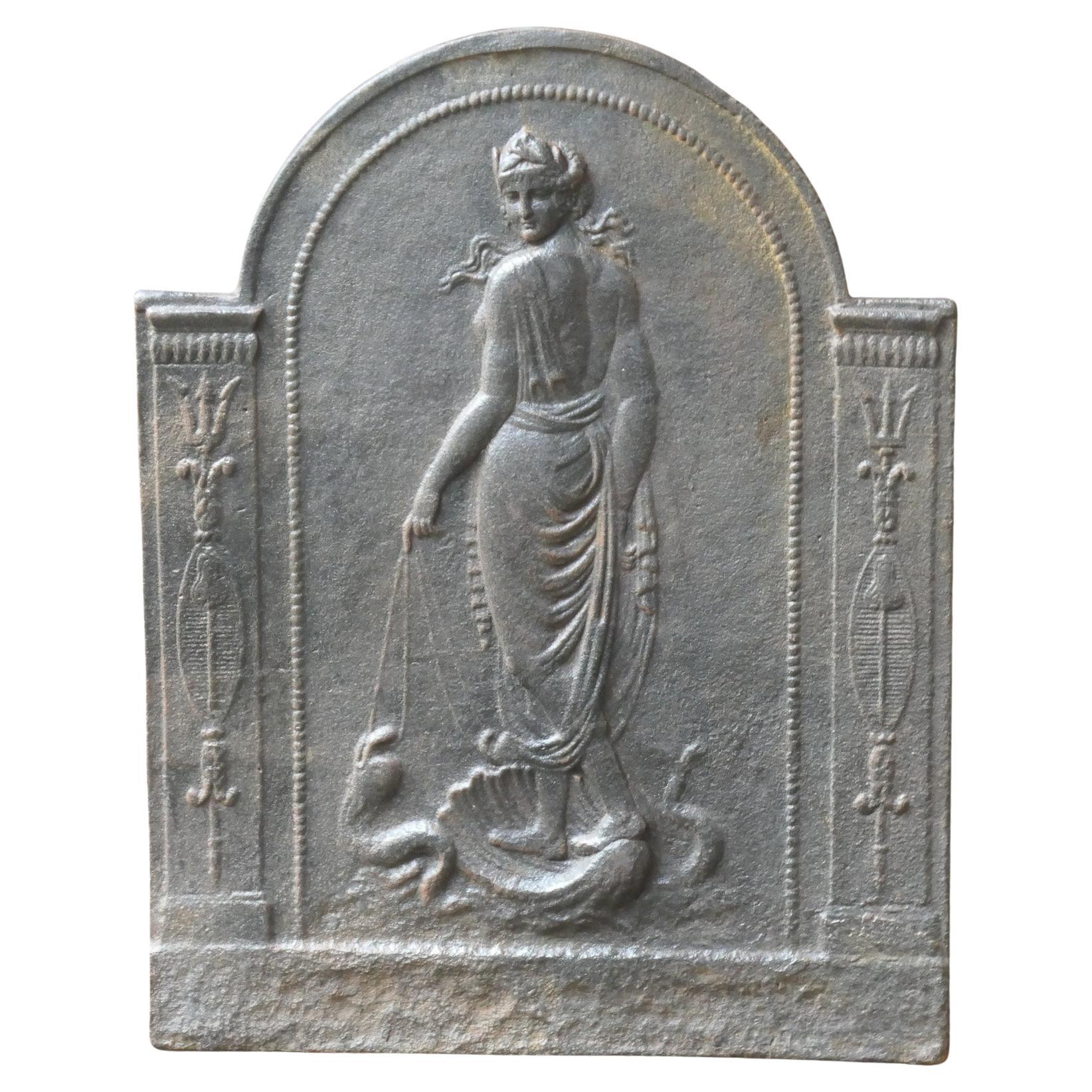 Antike französische neoklassizistische Periode Kaminrücken-/Rückenplash, 18. - 19. Jahrhundert.
