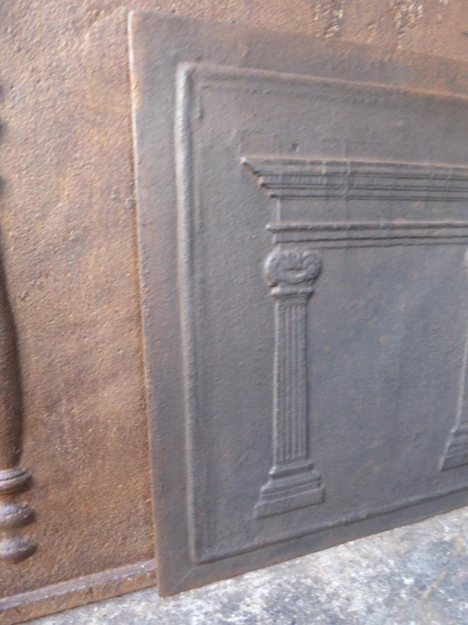 19th Century Antique French Neoclassical 'Pillars' Fireback