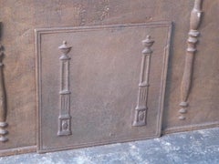 Antique French Neoclassical 'Pillars of Freedom' Fireback, 19th Century