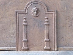 Antique French Neoclassical 'Pillars of Freedom' Fireback, 19th Century