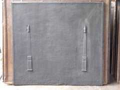 Antique French Neoclassical 'Pillars of Freedom' Fireback, 19th Century