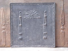 Antique French Neoclassical 'Pillars of Freedom' Fireback, 19th Century