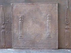 Antique French Neoclassical 'Pillars of Freedom' Fireback / Backsplash