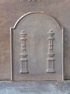 Antique French Neoclassical 'Pillars of Freedom' Fireback / Backsplash