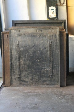 Antique French Neoclassical 'Pillars of Freedom' Fireback, 19th Century