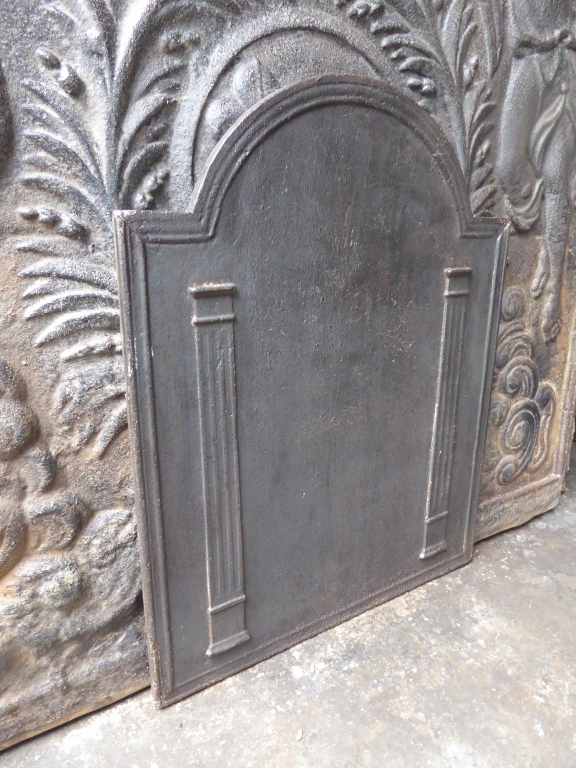 19th Century Antique French Neoclassical 'Pillars of Freedom' Fireback / Backsplash, 19th C. For Sale