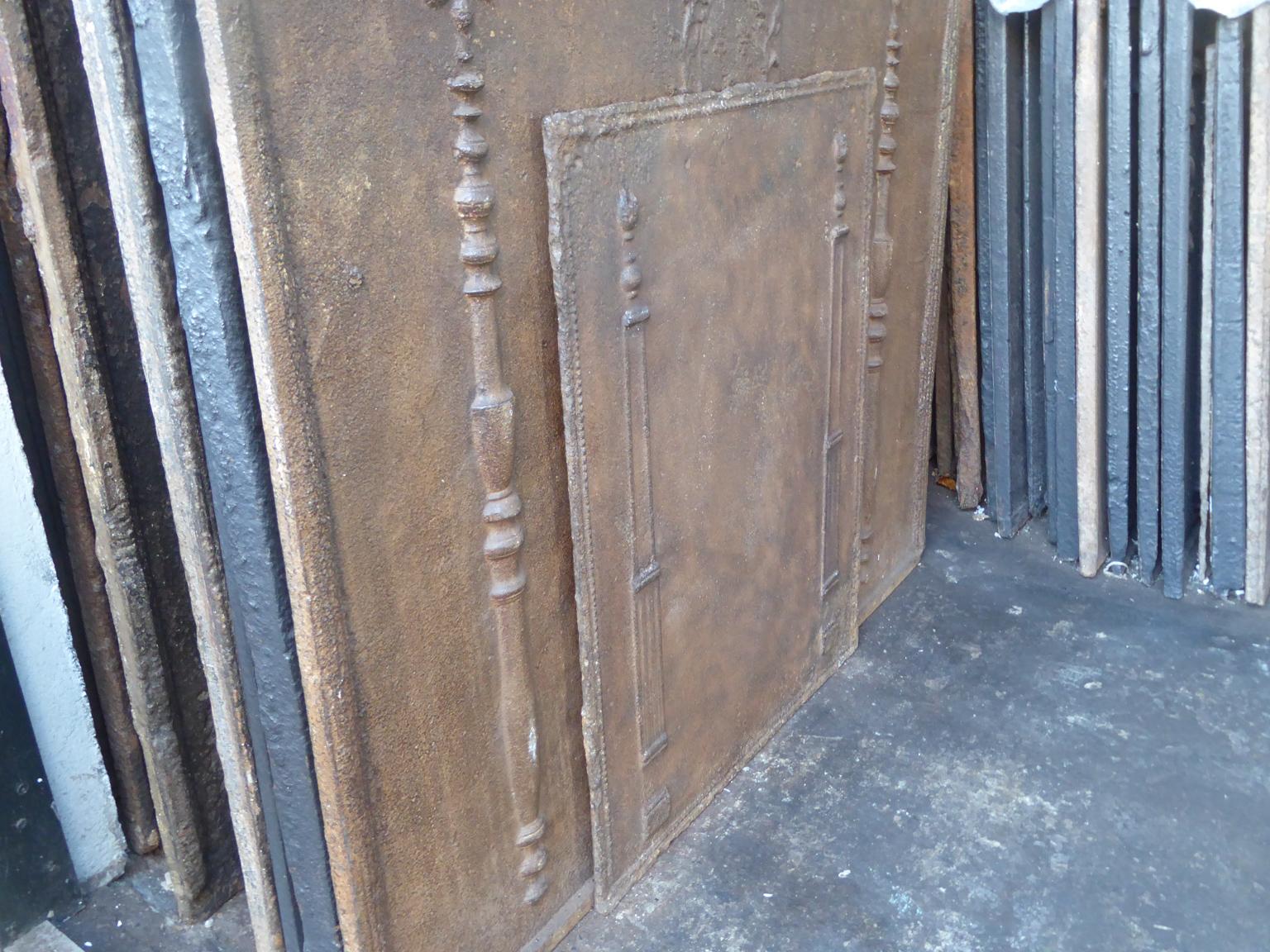Antique French Neoclassical 'Pillars of Freedom' Fireback, 19th Century 1