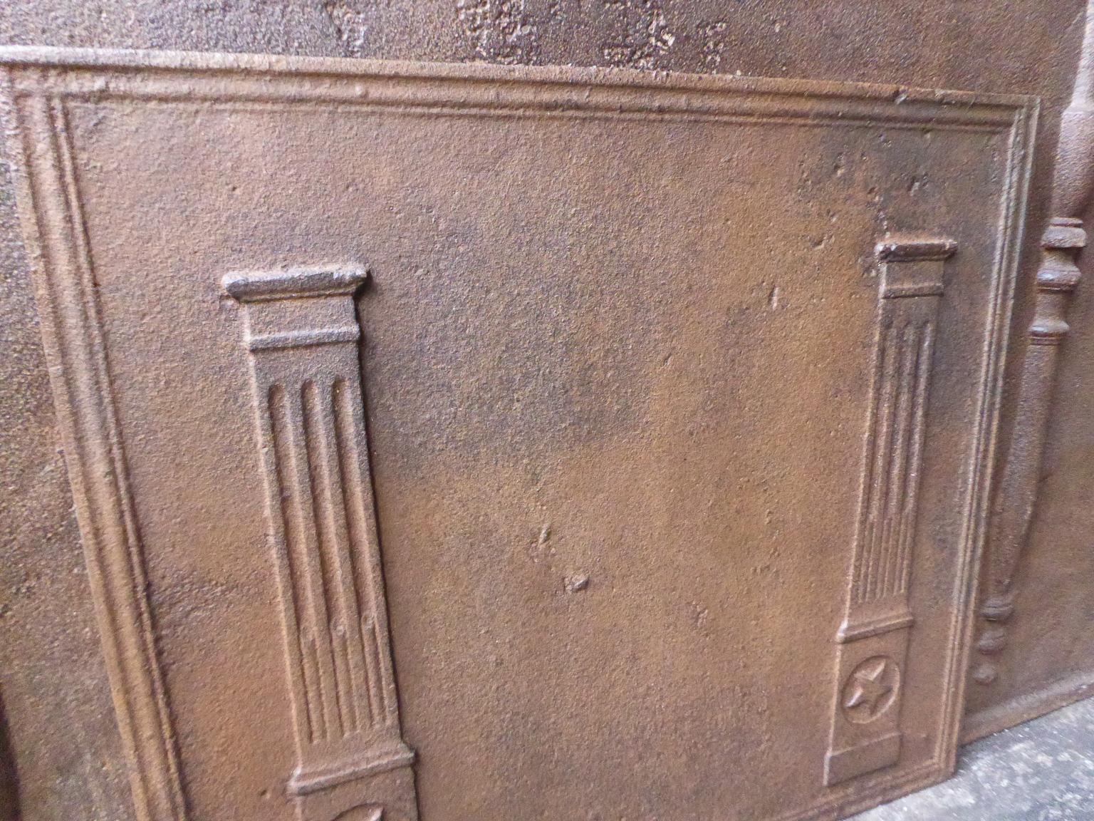 Antique French Neoclassical 'Pillars of Freedom' Fireback, 19th Century 2