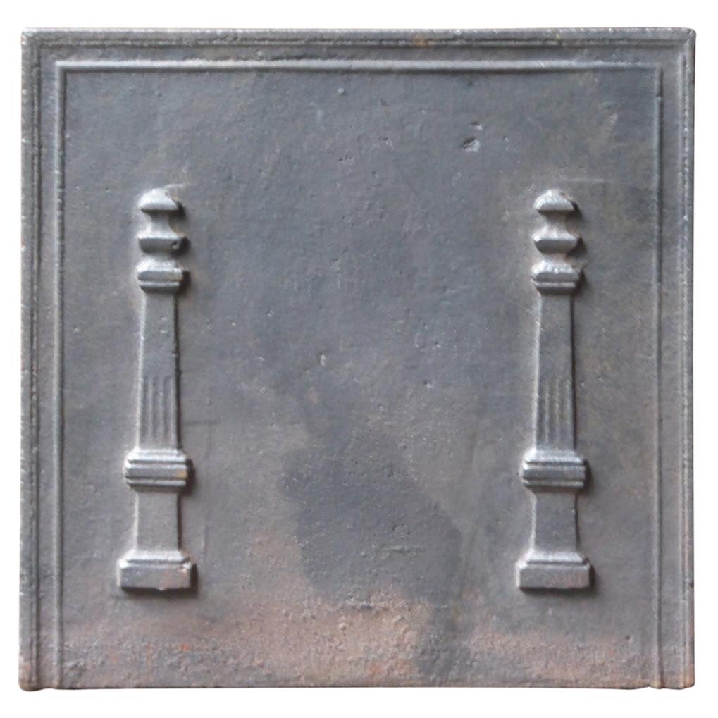 Antique French Neoclassical 'Pillars of Freedom' Fireback, 19th Century