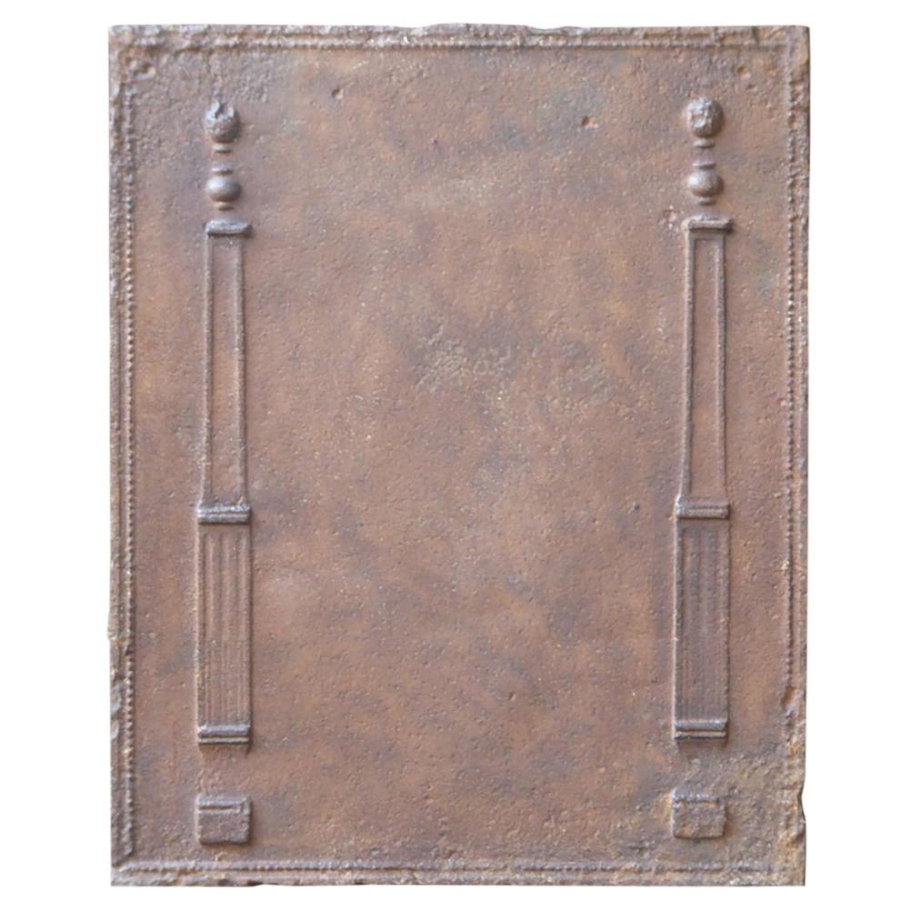 Antique French Neoclassical 'Pillars of Freedom' Fireback, 19th Century