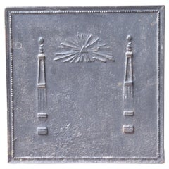 Antique French Neoclassical 'Pillars of Freedom' Fireback, 19th Century