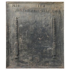 Antique French Neoclassical 
Pillars of Freedom
 Fireback, 19th Century