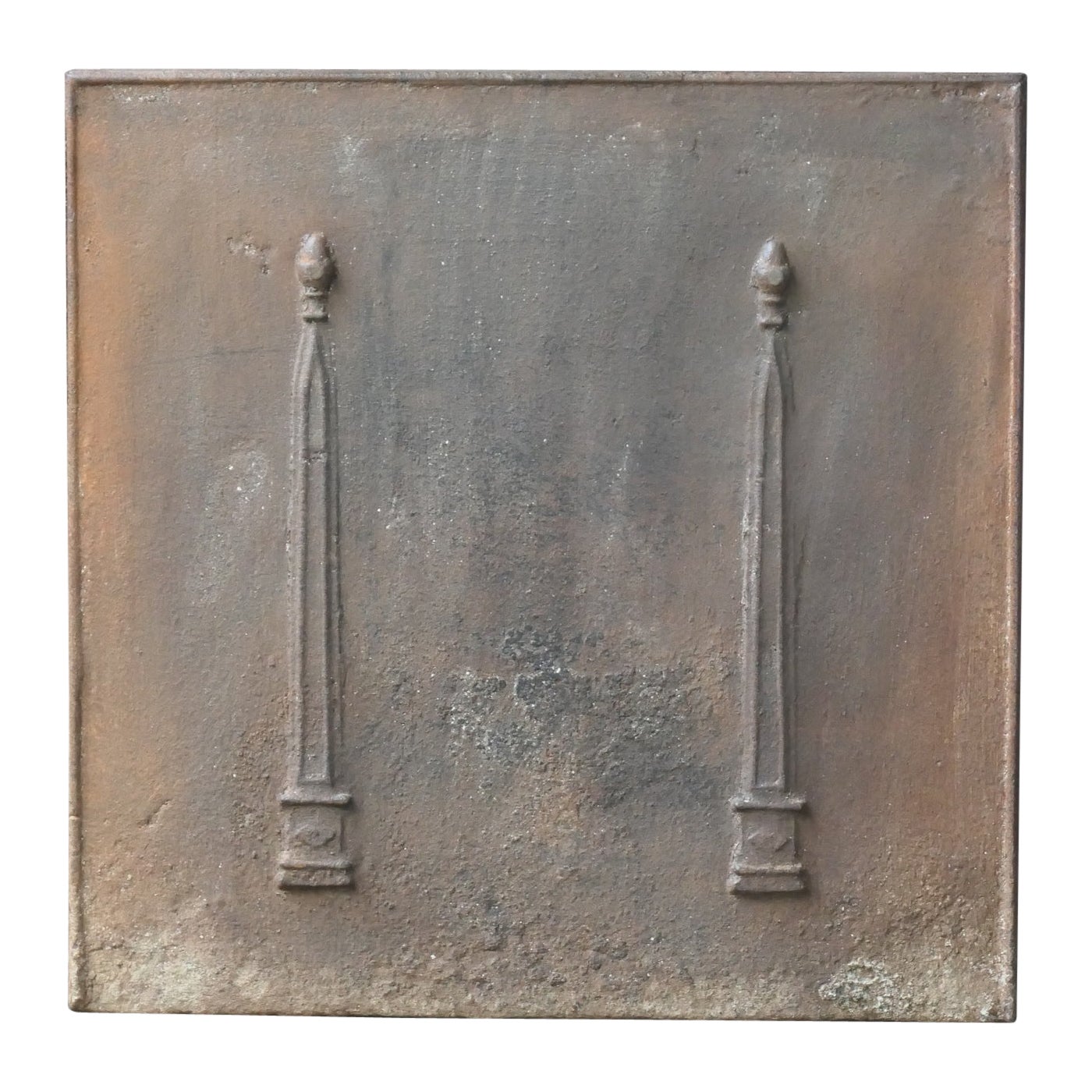 Antique French Neoclassical 'Pillars of Freedom' Fireback / Backsplash, 19th C. For Sale
