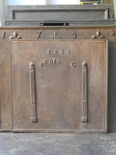 Antique French Neoclassical 'Pillars of Freedom' Fireback / Backsplash