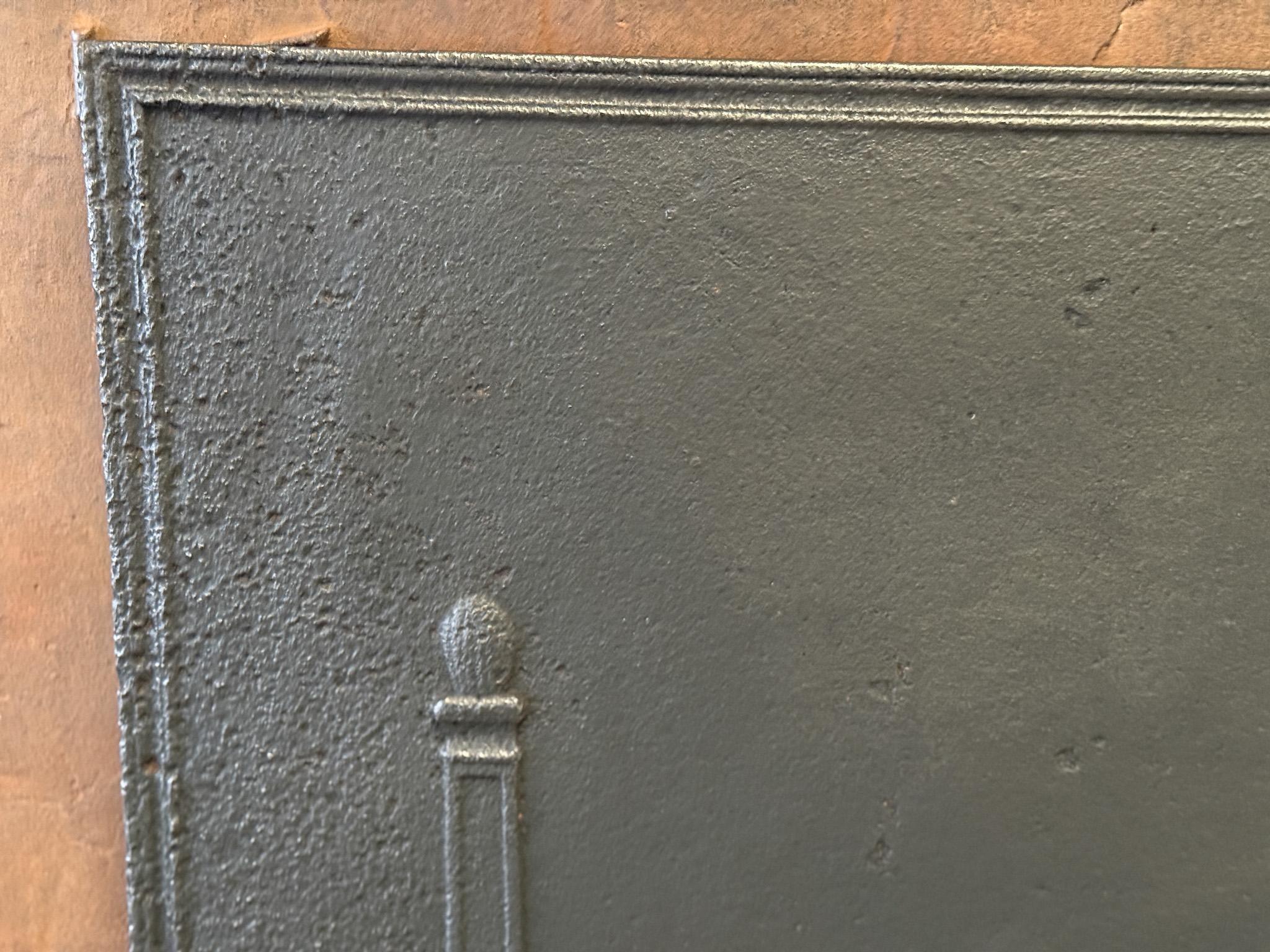 XIX secolo Antique French Neoclassico 'Pilastri della Libertà' Fireback / Backsplash in vendita