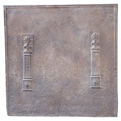 Antique French Neoclassical 'Pillars of Freedom' Fireback / Backsplash