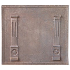 Antique French Neoclassical 'Pillars of Freedom' Fireback / Backsplash