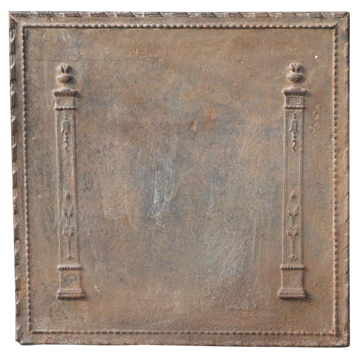 Antique French Neoclassical 'Pillars of Freedom' Fireback / Backsplash