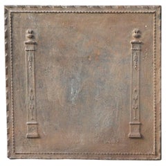 Antique French Neoclassical 'Pillars of Freedom' Fireback / Backsplash