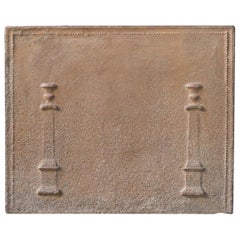 Antique French Neoclassical 'Pillars of Freedom' Fireback /Backsplash