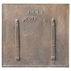 Antique French Neoclassical 'Pillars of Freedom' Fireback / Backsplash