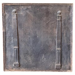 Antique French Neoclassical 'Pillars of Freedom' Fireback / Backsplash
