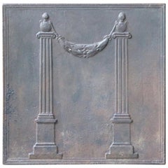 Antique French Neoclassical 'Pillars of Freedom' Fireback