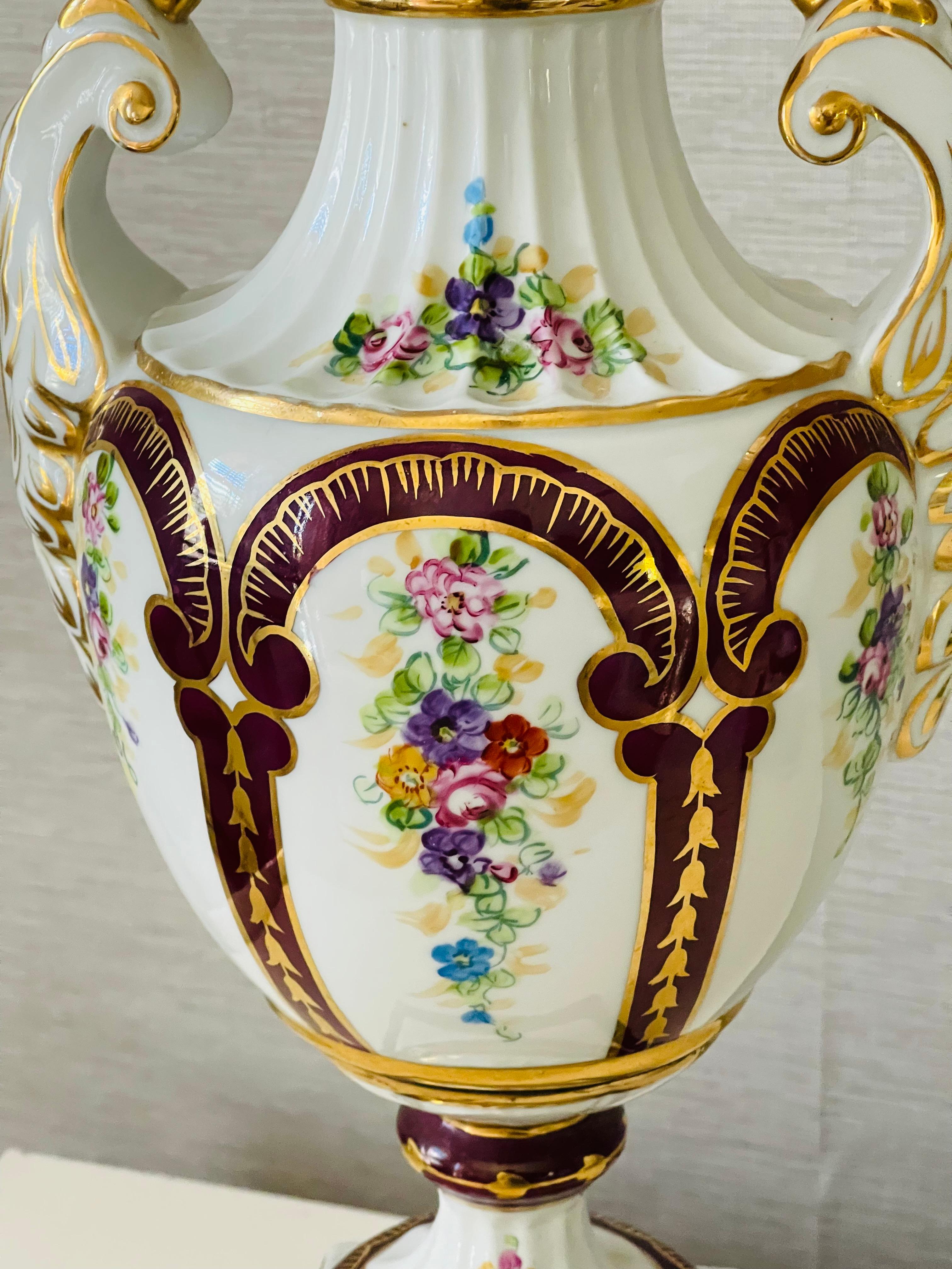 Early 20th Century Antique French Neoclassical Porcelain  Lamps For Sale