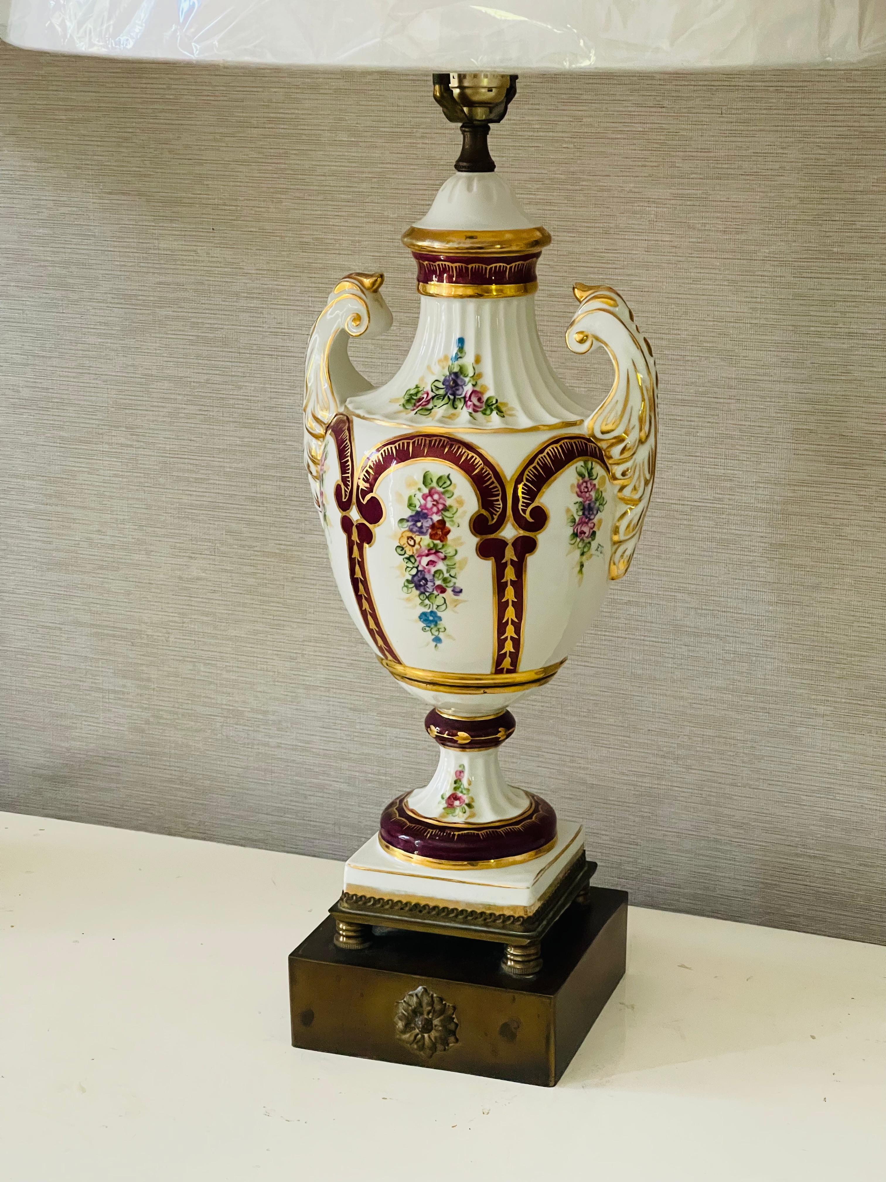 Antique French Neoclassical Porcelain  Lamps For Sale 1