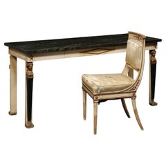 Antique French Neoclassical Revival Style Desk & Chair Set w/Original Finish