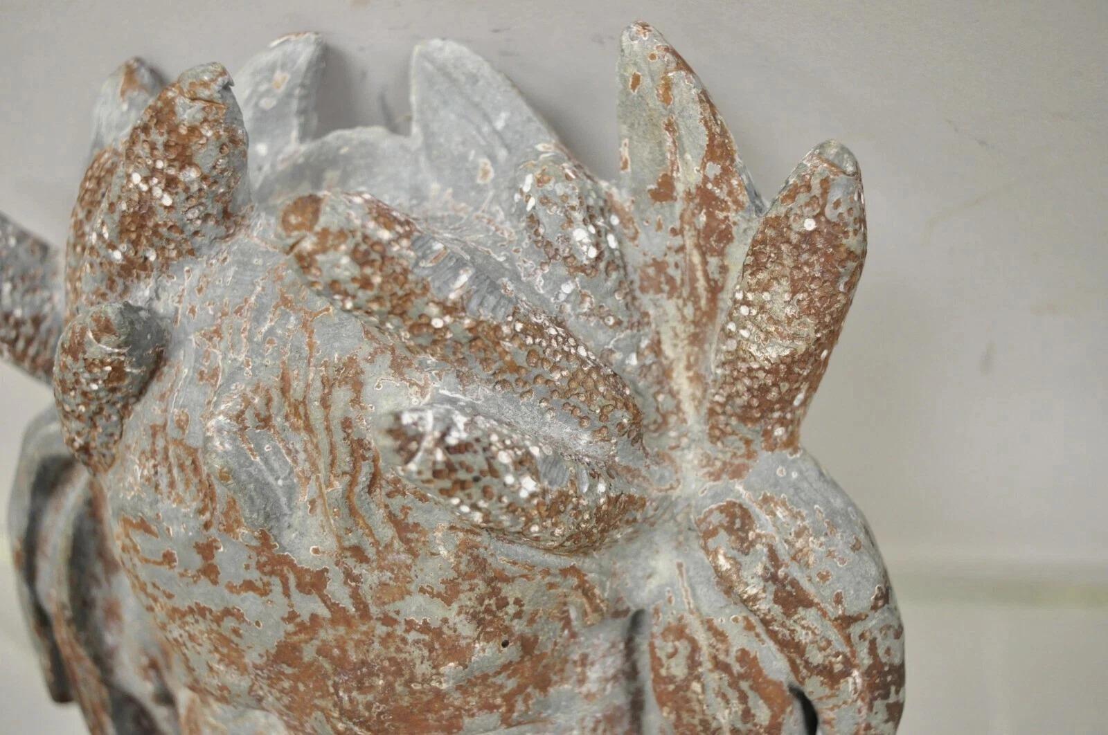 Antique French Neoclassical Small Lead Cherub Head Wall Fountain Garden Art en venta 1