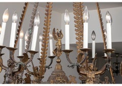 Antique French Neoclassical Style Bronze Chandelier