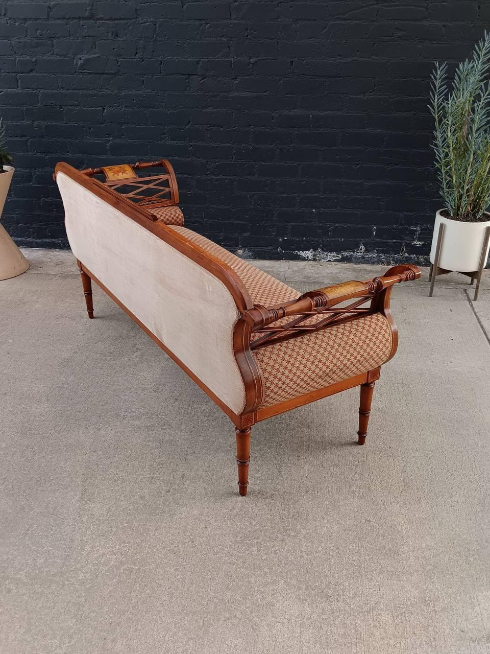 Antique French Neoclassical Style Carved Sofa In Good Condition For Sale In Los Angeles, CA