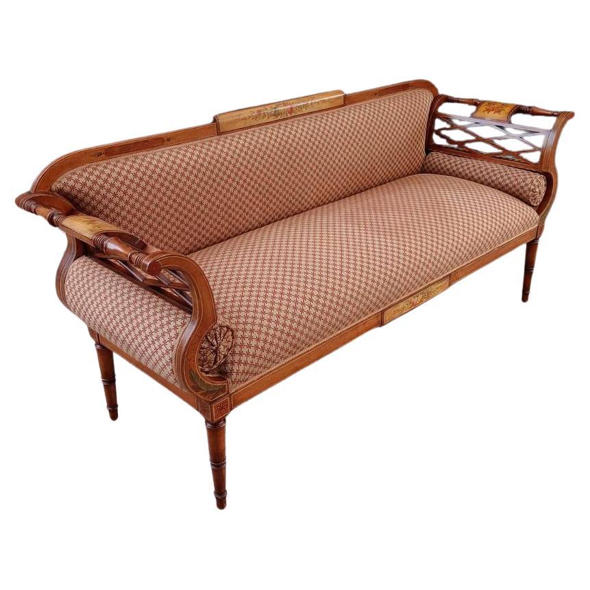 Antique French Neoclassical Style Carved Sofa For Sale