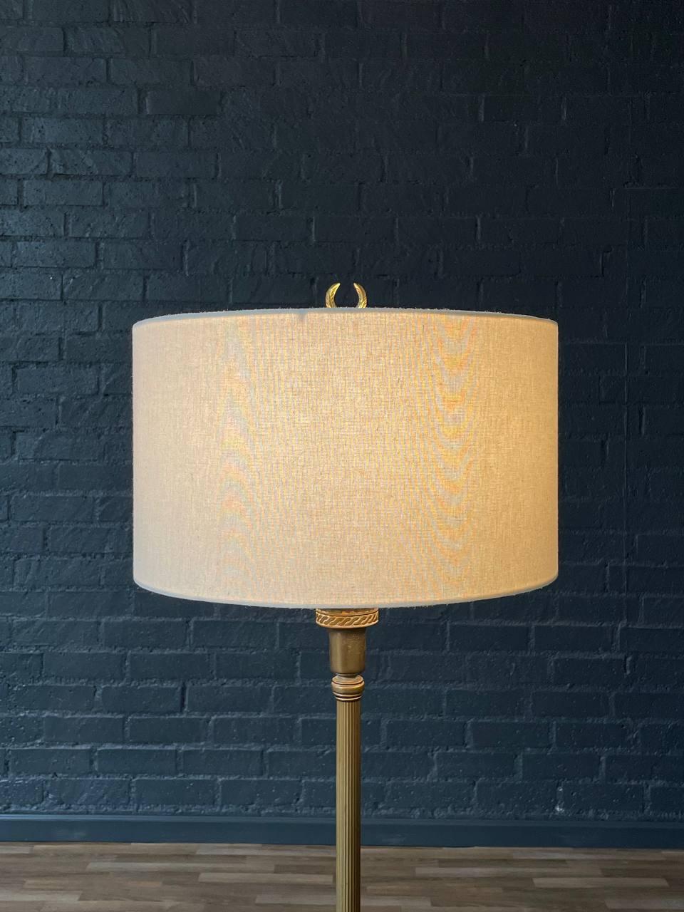 Antique French Neoclassical Style Gilt Bronze & Onyx Floor Lamp For Sale 1