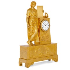 Antique French Neoclassical Style Ormolu Mantel Clock