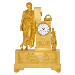 Antique French Neoclassical Style Ormolu Mantel Clock