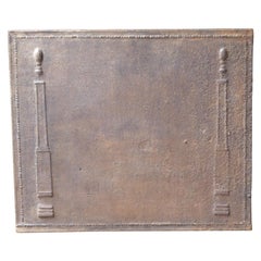 Antique French Neoclassical Style 'Pillars of Freedom' Fireback, 19th Century