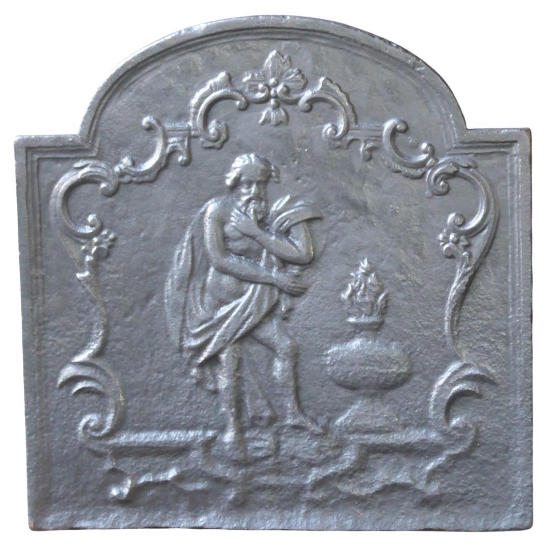 Antique French Neoclassical 'The Winter' Fireback, 18th-19th Century
