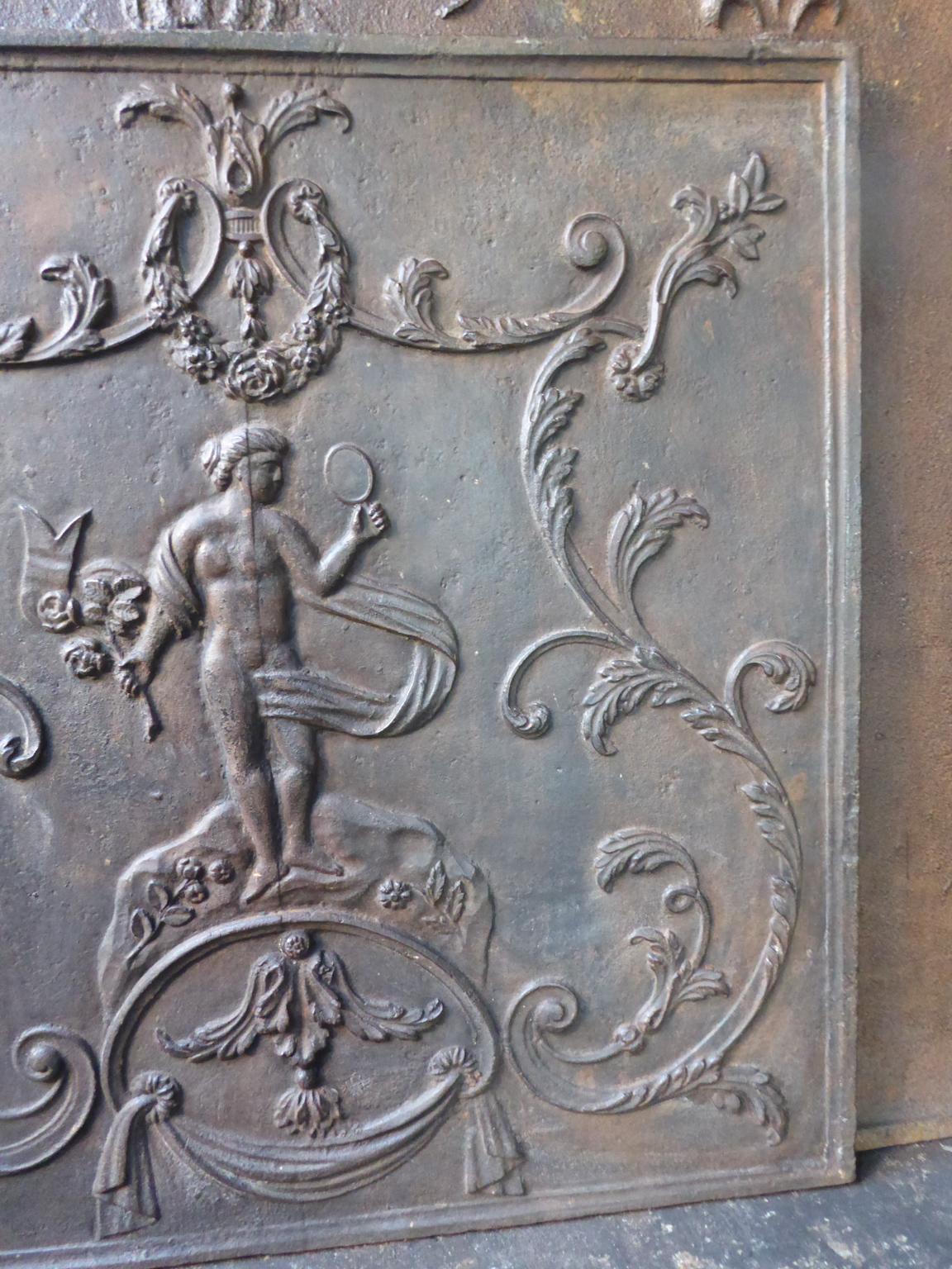 Antike französische neoklassizistische „Venus“-Feuerrückenlehne, 19. Jahrhundert (Eisen) im Angebot